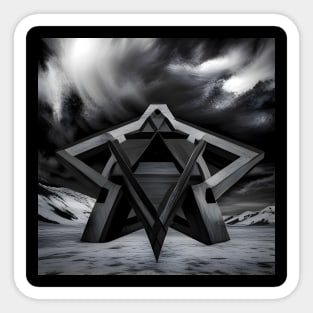 Hexagram - Creepy Moon Sticker